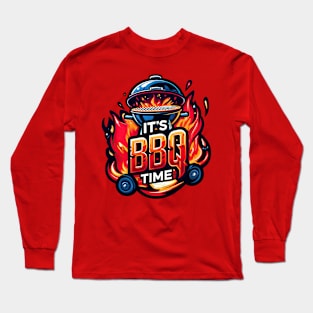 It's BBQ Time - Classic Grill Illustration Long Sleeve T-Shirt